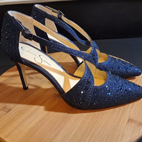 Jessica Simpson Accile Pointed Toe Pump Navy Blue Size 9M NWOT - Picture 6 of 10
